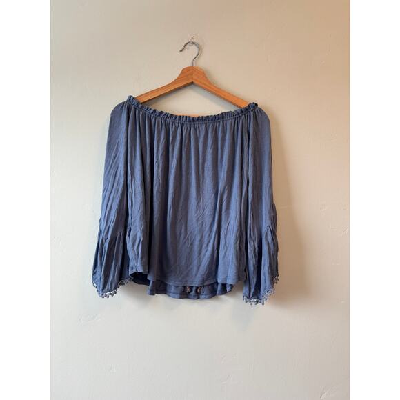 Altar’d State Embroidered Off Shoulder Bell Sleeve Top - Picture 6 of 6